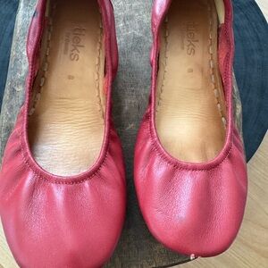 Tieks Red Leather Ballet Flats